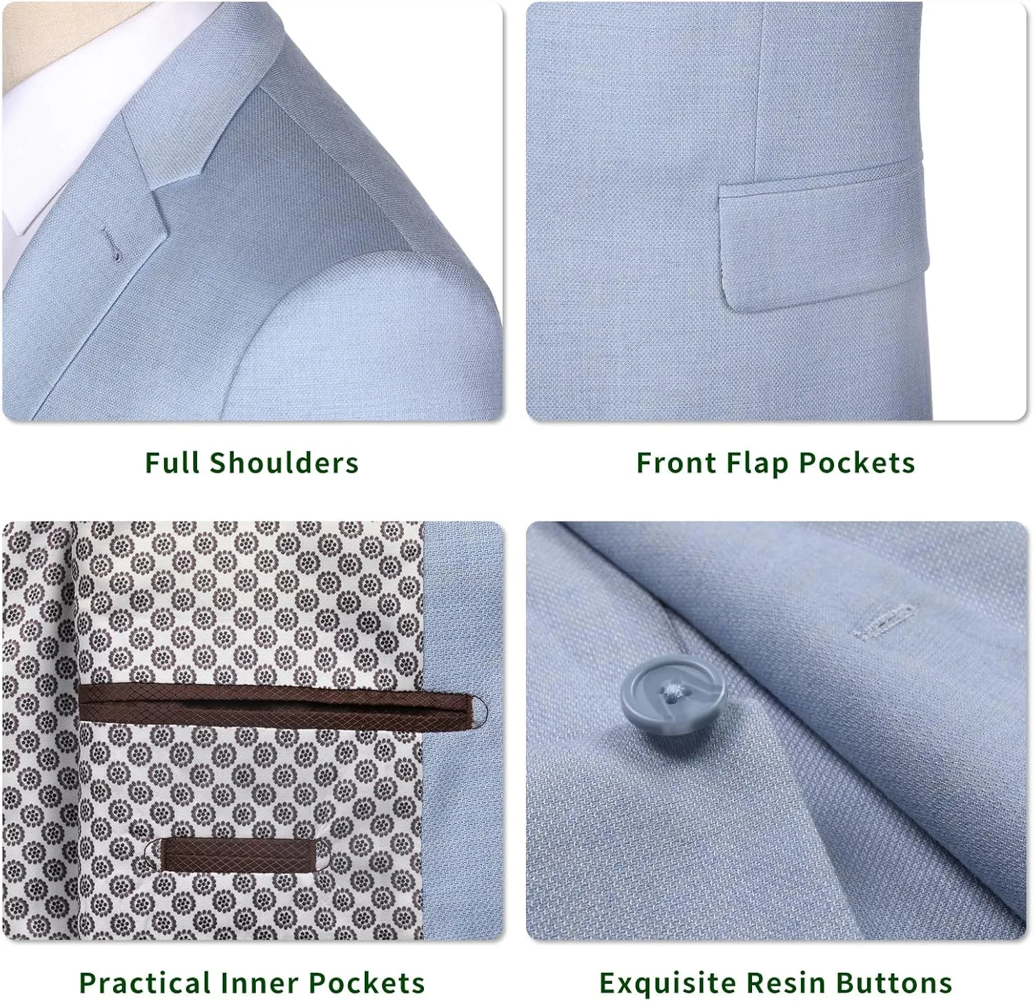 P&L Men's Casual Lightweight Regular Fit Solid Sport Coat Suit Blazer