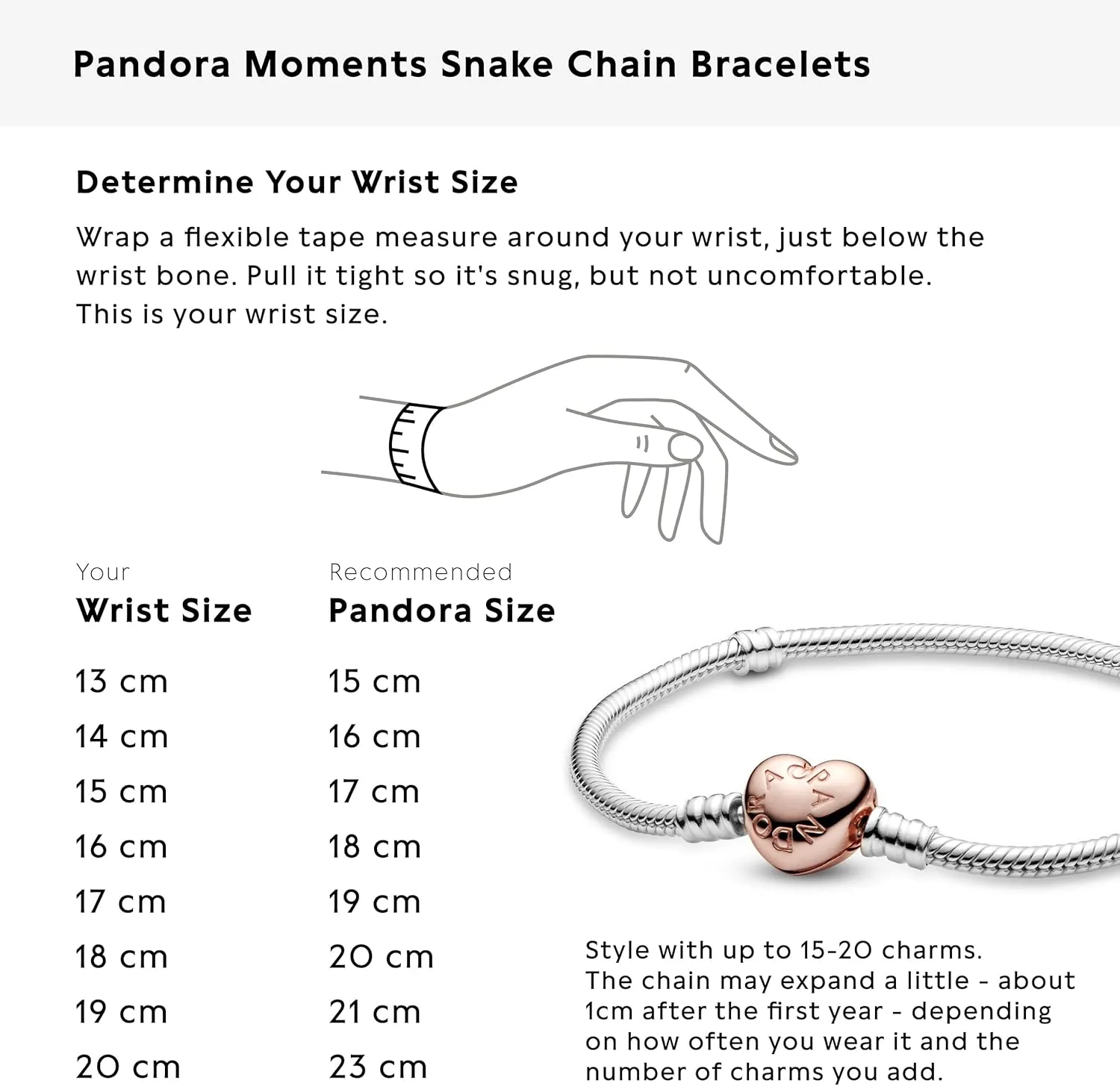 Pandora Moments Heart Clasp Snake Chain Bracelet