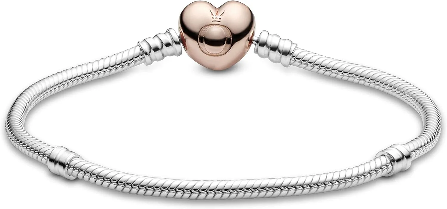 Pandora Moments Heart Clasp Snake Chain Bracelet