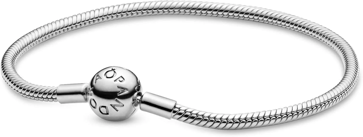 Pandora Moments Snake Chain Bracelet - Compatible Moments Charms - Bracelet for Women - Gift for Her - With Gift Box