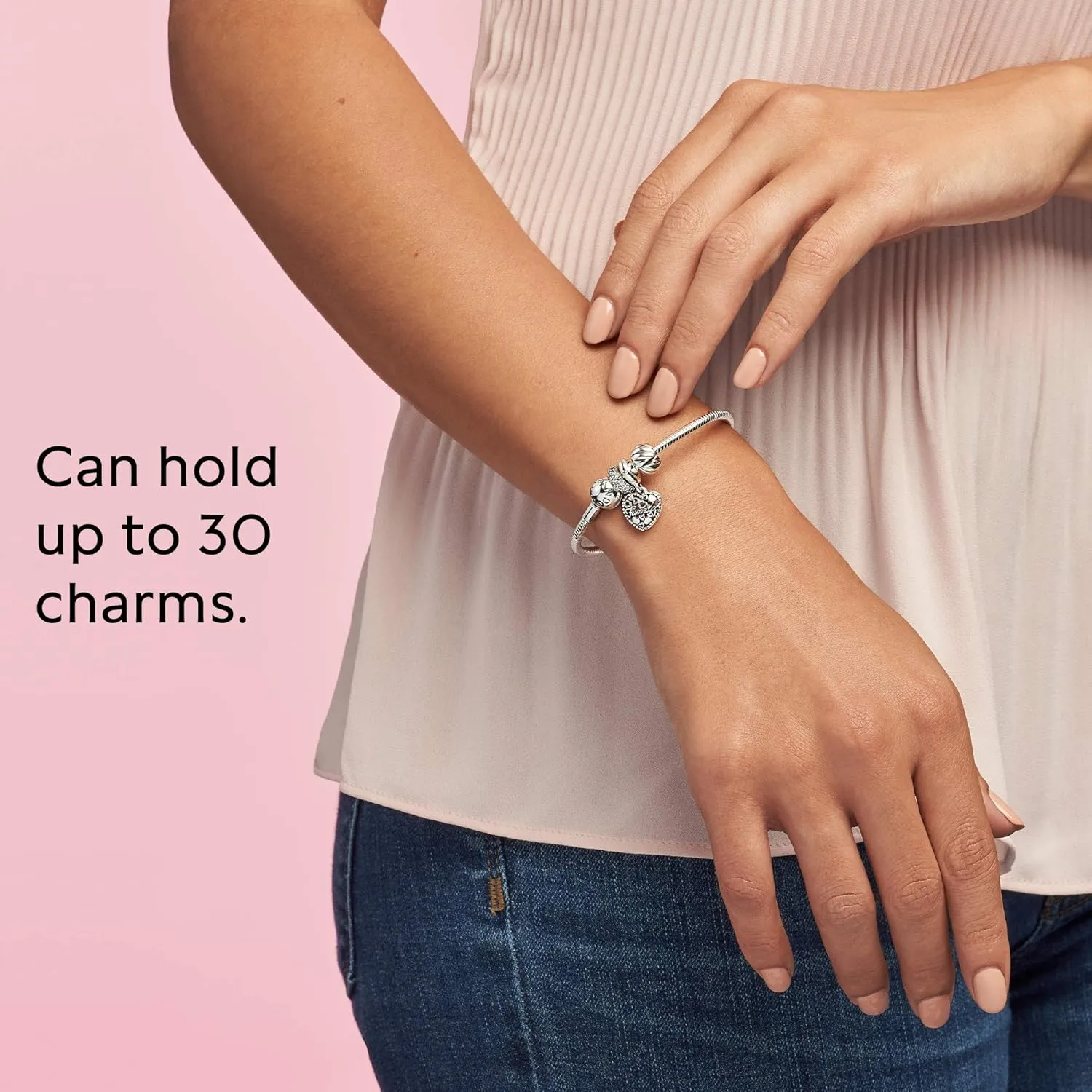 Pandora Moments Snake Chain Bracelet - Compatible Moments Charms - Bracelet for Women - Gift for Her - With Gift Box