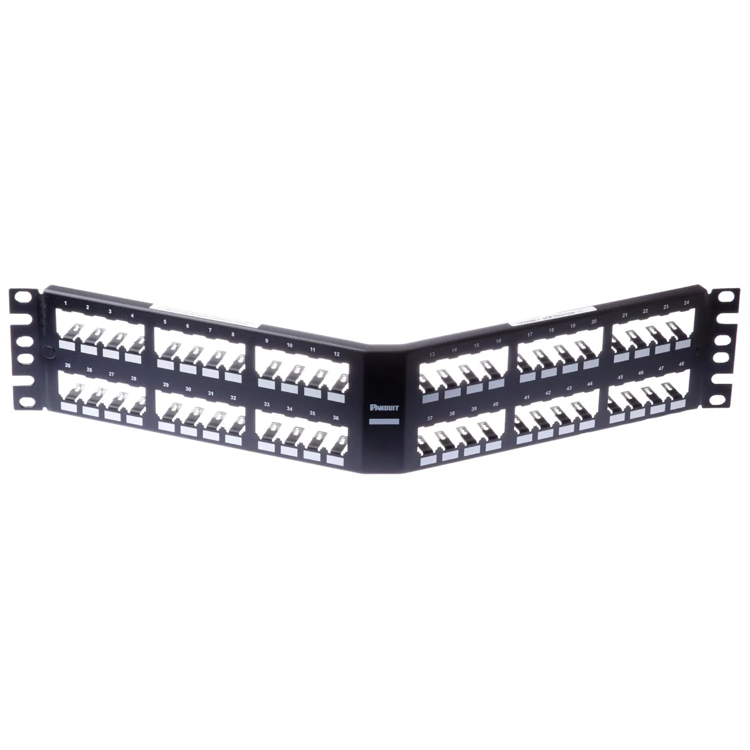 Panduit CPA48BLY Angled 48-Port Patch Panel, Black