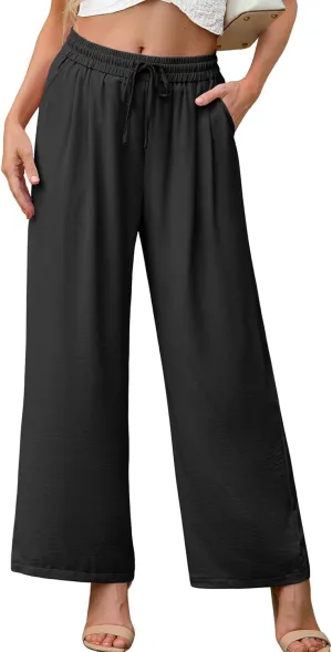 Pants for Women Loose Casual Long Open Front Breathable Pant with Pockets