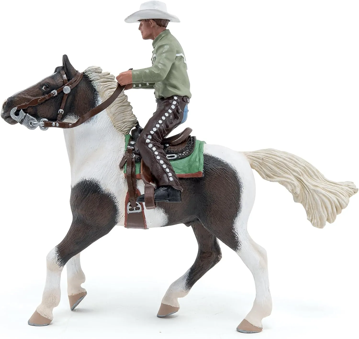 Papo - Cowboy and His Horse - Realistic Figurine - for Ages 3  - Horses Collection - Hand Painted - Highly Detailed - Durable and Educational - Gift Idea - Collectable - Cowboy and Horse