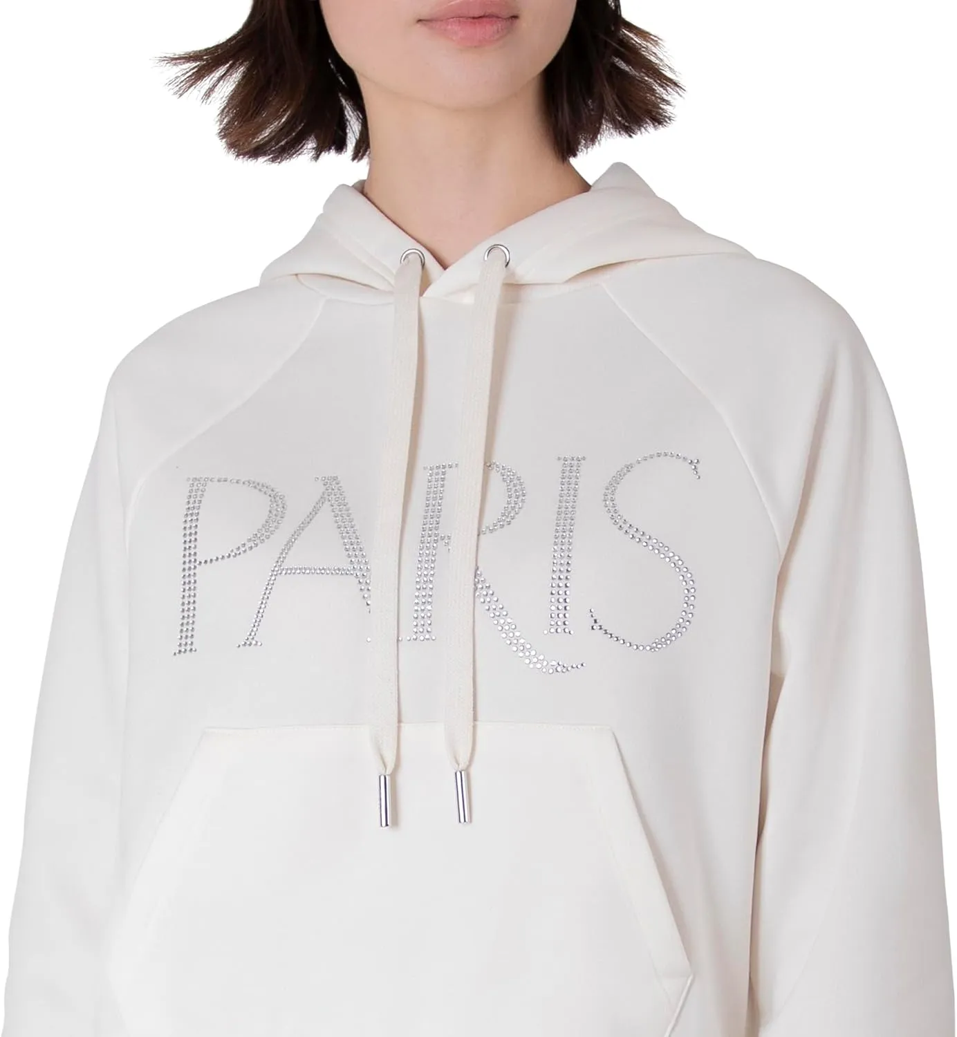 Paris Hilton Women's Sporty Embellished Sweatshirt Hoodie
