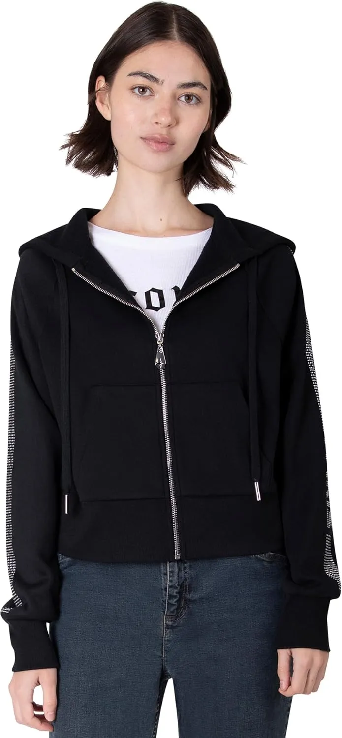Paris Hilton Women's Sporty Embellished Sweatshirt Hoodie
