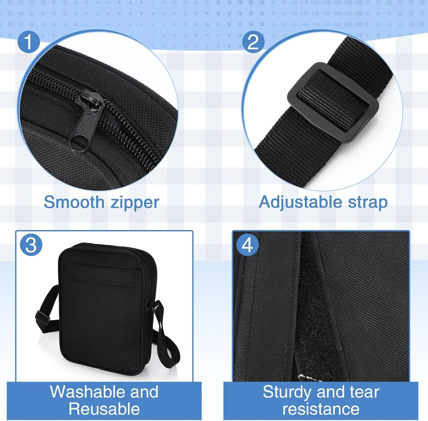 Paterr 2 Pcs Sublimation Bags Blanks Crossbody Shoulder Sport Bag DIY Sublimation Purse for Father's Day Birthday Crafting Gifts