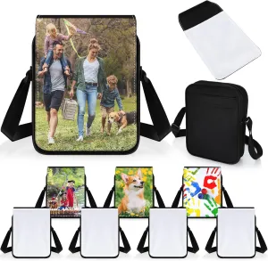 Paterr 2 Pcs Sublimation Bags Blanks Crossbody Shoulder Sport Bag DIY Sublimation Purse for Father's Day Birthday Crafting Gifts