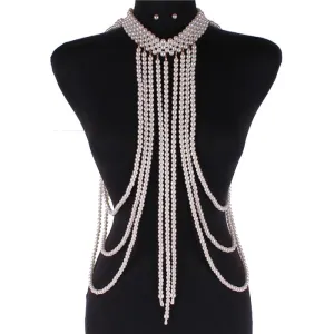 Pearl Layered Long Body Chain