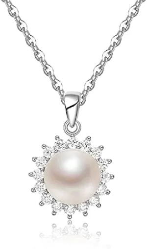 Pearl Pendant Necklaces 10-11mm Natural Freshwater Drop Shape Choker Chain Watch Strap