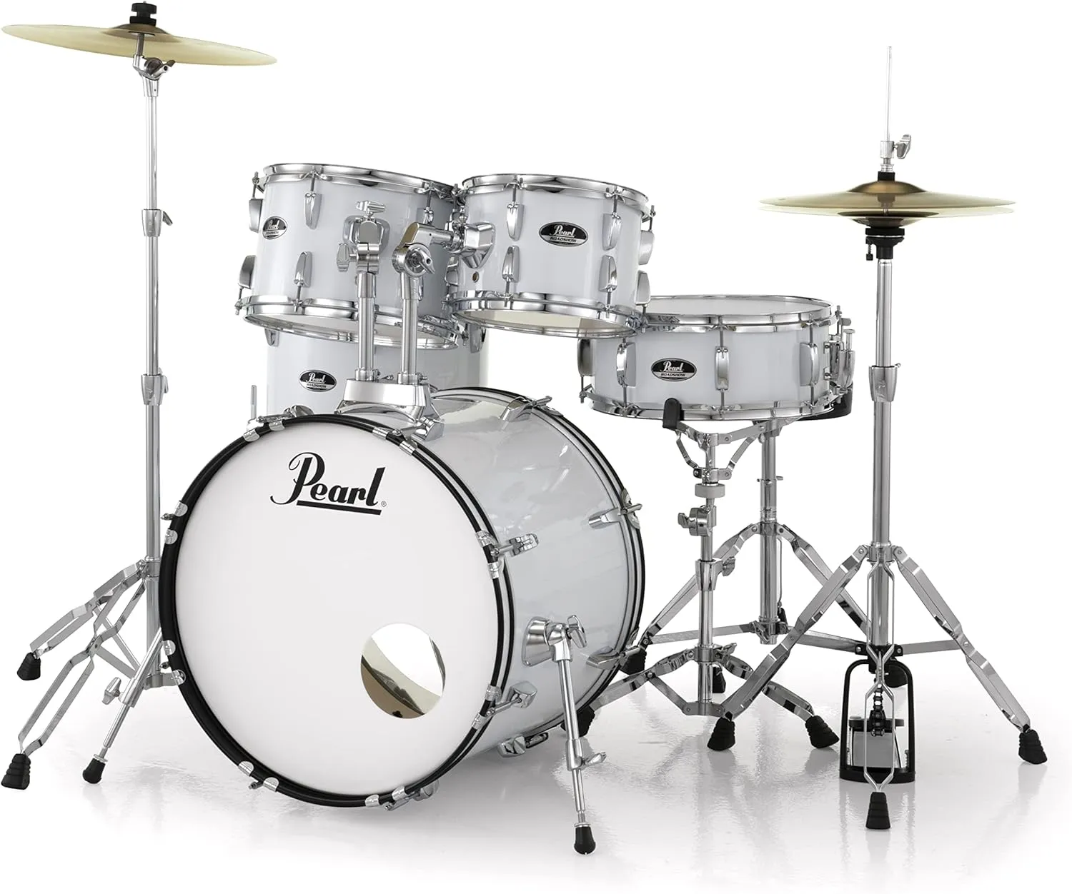 Pearl Roadshow Drum Set 5-Piece Complete Kit with Cymbals and Stands Pure White (RS505C/C33)