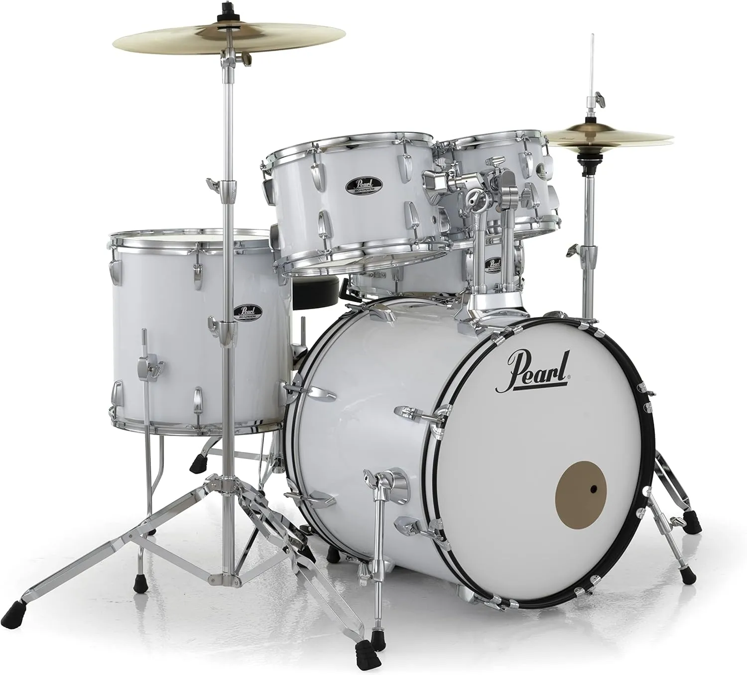 Pearl Roadshow Drum Set 5-Piece Complete Kit with Cymbals and Stands Pure White (RS505C/C33)