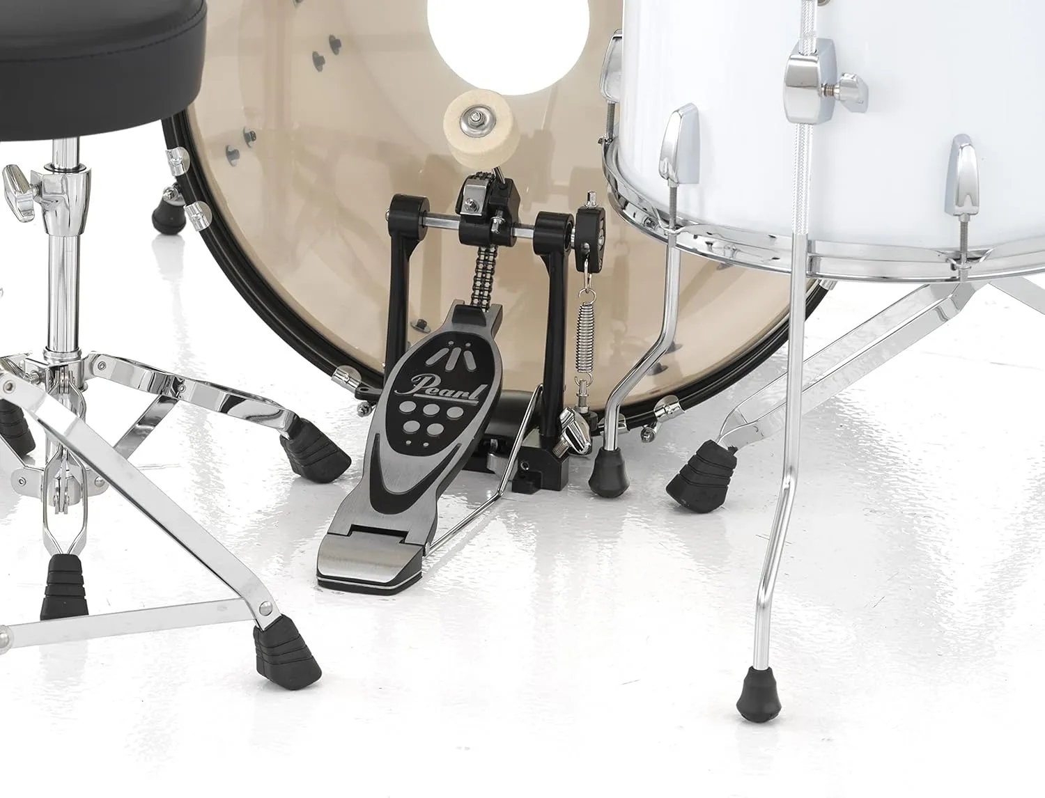 Pearl Roadshow Drum Set 5-Piece Complete Kit with Cymbals and Stands Pure White (RS505C/C33)