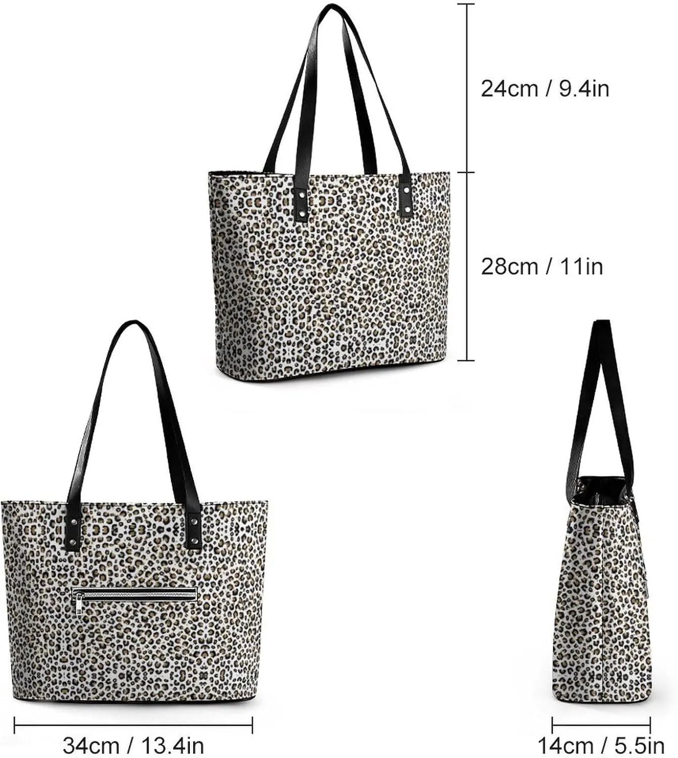 Penguin Bird Large Capacity Portable Leather Handbag