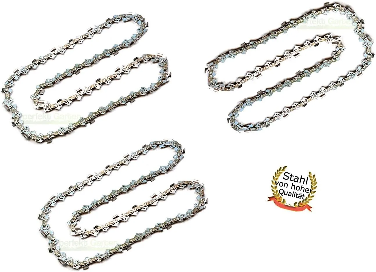 Perfect garden 3x saw chain 50 cm, 1.5 mm, 0.325 inch, 76 tg, suitable for Timbertech KS5200, Husqvarna, Fuxtec Chainsaw