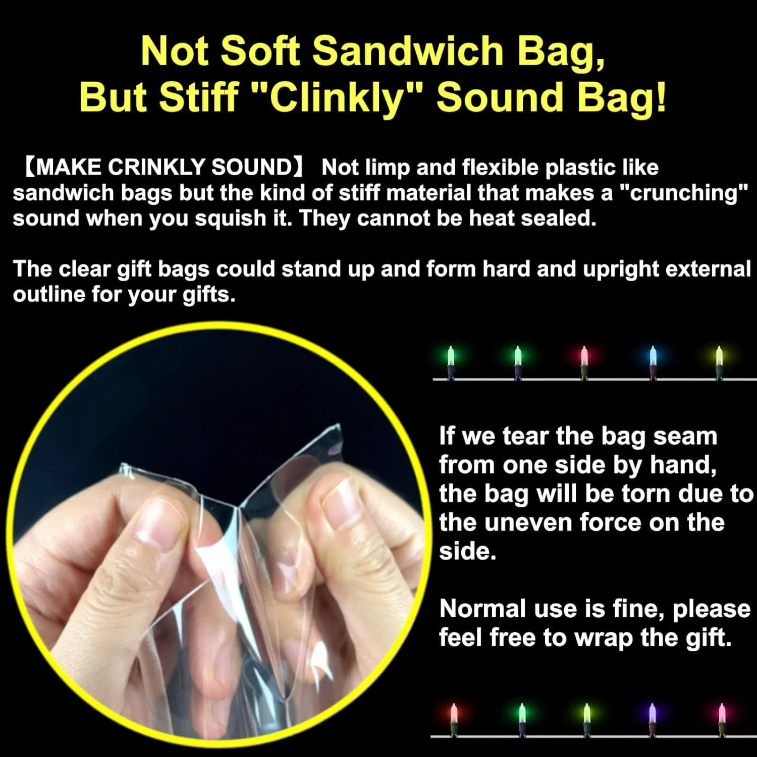 PigPotParty 10"x 14", 50Pcs Bottom Gusset Bags, Clear Plastic Gift Cellophane Mug Treat Goodie Bags with 50x Twist Ties, Large Party Favor Packaging, Toy Wrapping (No Side Gusset)