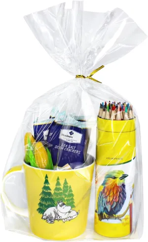 PigPotParty 10"x 14", 50Pcs Bottom Gusset Bags, Clear Plastic Gift Cellophane Mug Treat Goodie Bags with 50x Twist Ties, Large Party Favor Packaging, Toy Wrapping (No Side Gusset)