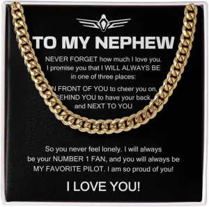 Pilot Son Necklace Cuban Chain Silver - Sometimes It's Hard To Find - Appreciation Captain Aviator Aircraft Graduation From Mom