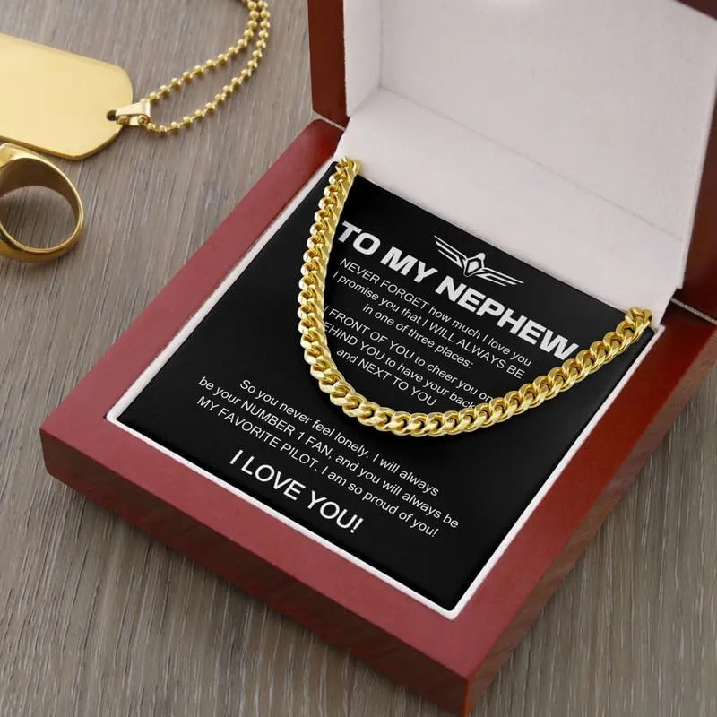 Pilot Son Necklace Cuban Chain Silver - Sometimes It's Hard To Find - Appreciation Captain Aviator Aircraft Graduation From Mom