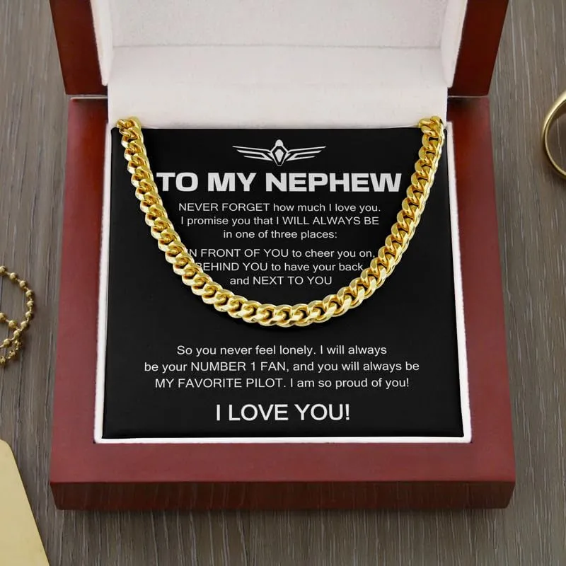 Pilot Son Necklace Cuban Chain Silver - Sometimes It's Hard To Find - Appreciation Captain Aviator Aircraft Graduation From Mom