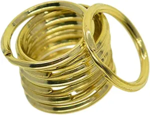 pistro 20Pcs Brass O Rings Round Edged Keyring Round Carabiner Snap Clip Trigger Spring Keyring Buckle Charms Clasps 20mm