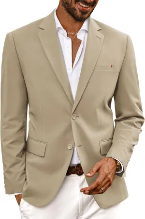 PJ PAUL JONES Mens Casual Sport Coats Two Buttons Lightweight Business Sport Blazer