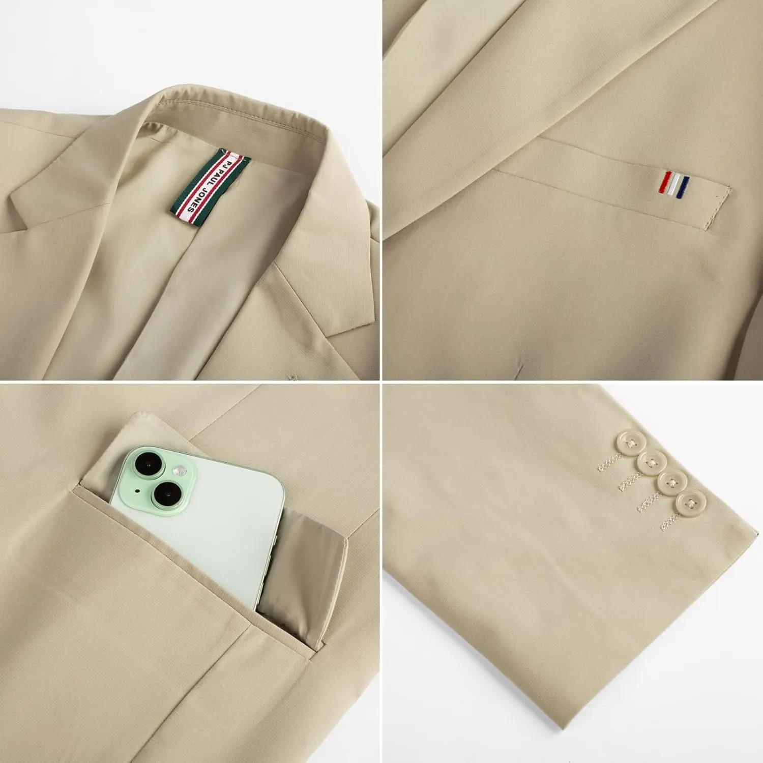 PJ PAUL JONES Mens Casual Sport Coats Two Buttons Lightweight Business Sport Blazer
