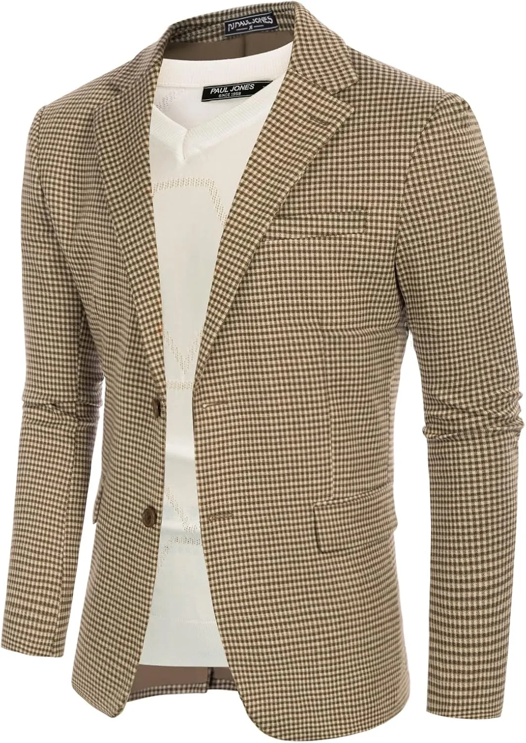 PJ Paul Jones Men's Herringbone Blazer Jacket Lightweight Casual Knit Sport Coat