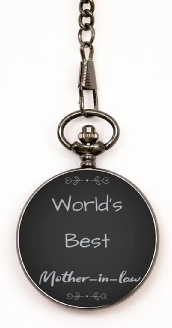 Pocket Watch, Engraved Pocket Watch, World's Best Mother-in-Law, Gifts for Mother-in-Law, Pocketwatch