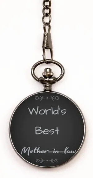 Pocket Watch, Engraved Pocket Watch, World's Best Mother-in-Law, Gifts for Mother-in-Law, Pocketwatch