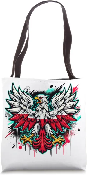 Polish Eagle Graffiti Art, Polish Falcon Street Art, Polska Tote Bag