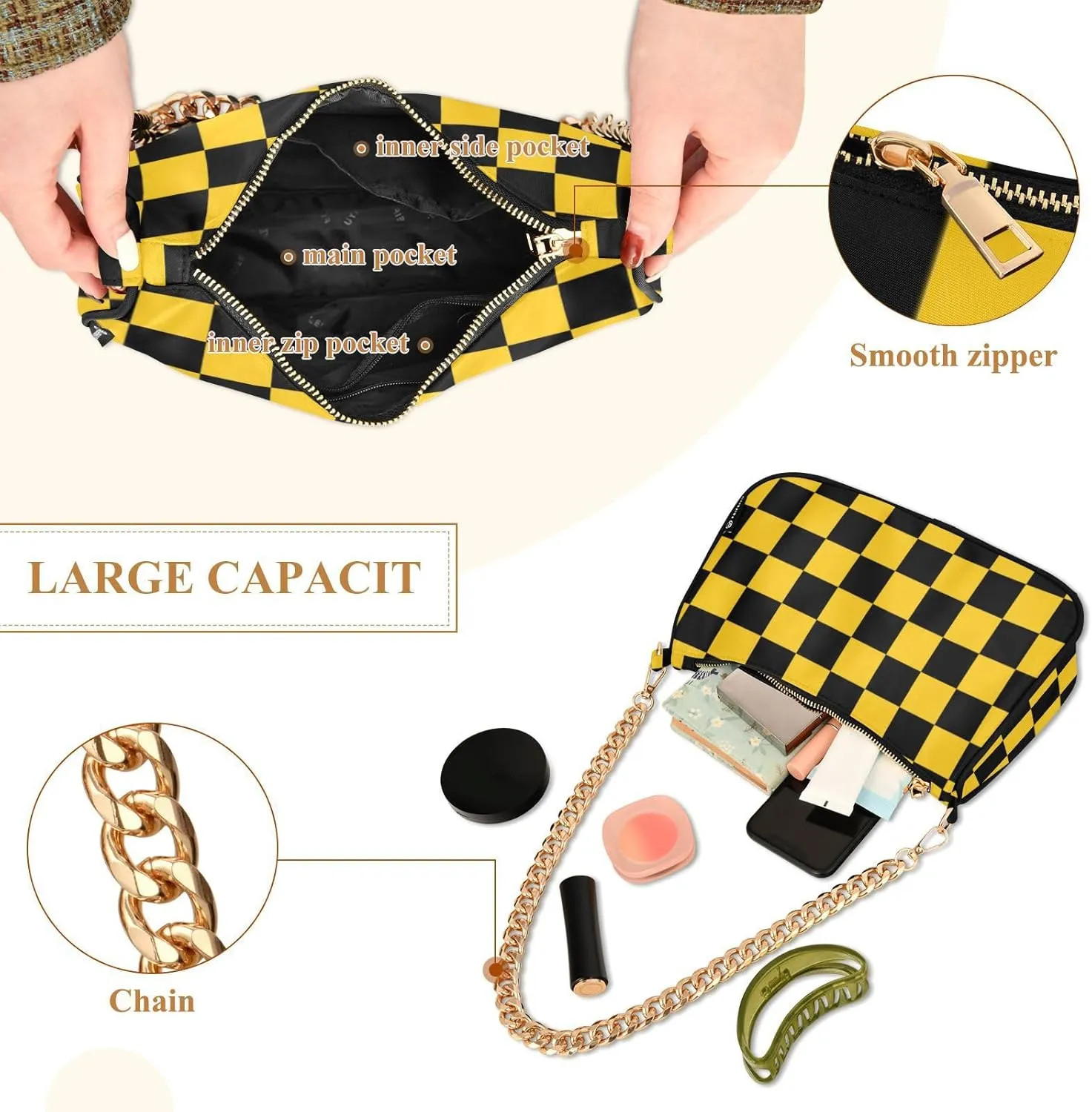 Polka Dot Red Shoulder Bag for Women Small Purse Chain Clutch Mini Purse with Chain Strap for Women Girlfriend
