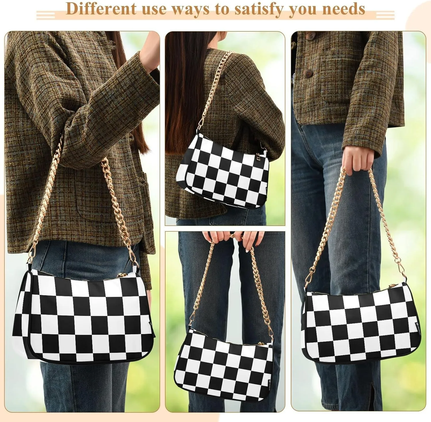 Polka Dot Red Shoulder Bag for Women Small Purse Chain Clutch Mini Purse with Chain Strap for Women Girlfriend