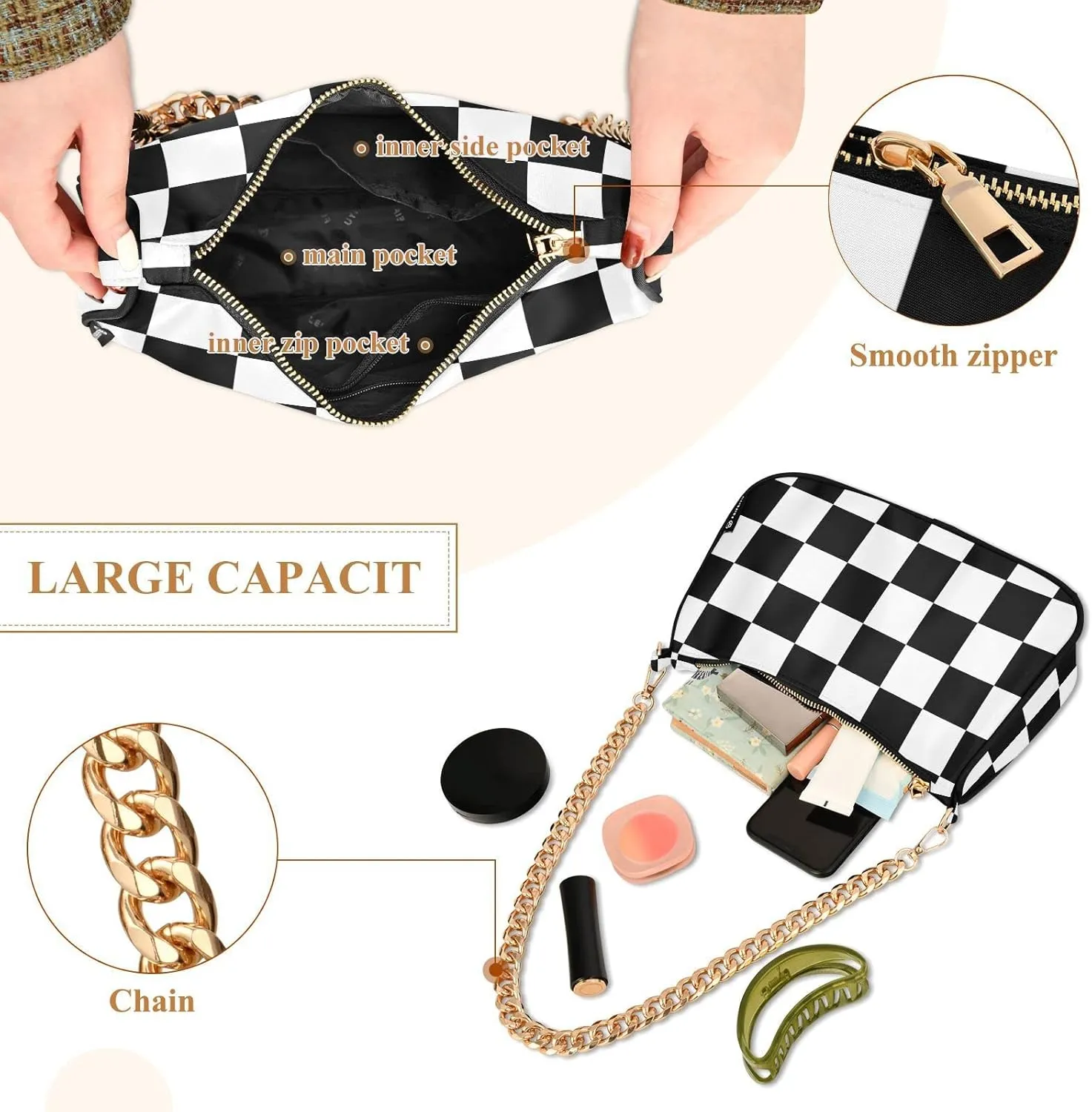 Polka Dot Red Shoulder Bag for Women Small Purse Chain Clutch Mini Purse with Chain Strap for Women Girlfriend