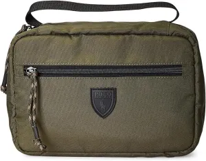 Polo Ralph Lauren Canvas Hanging Travel Case - Shaving Kit Bag in Olive Green