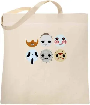 Pop Threads Horror Mask Monster Graphic Tote Bag for Women, Halloween Horror Canvas Tote Bag Vintage Horror Shirt