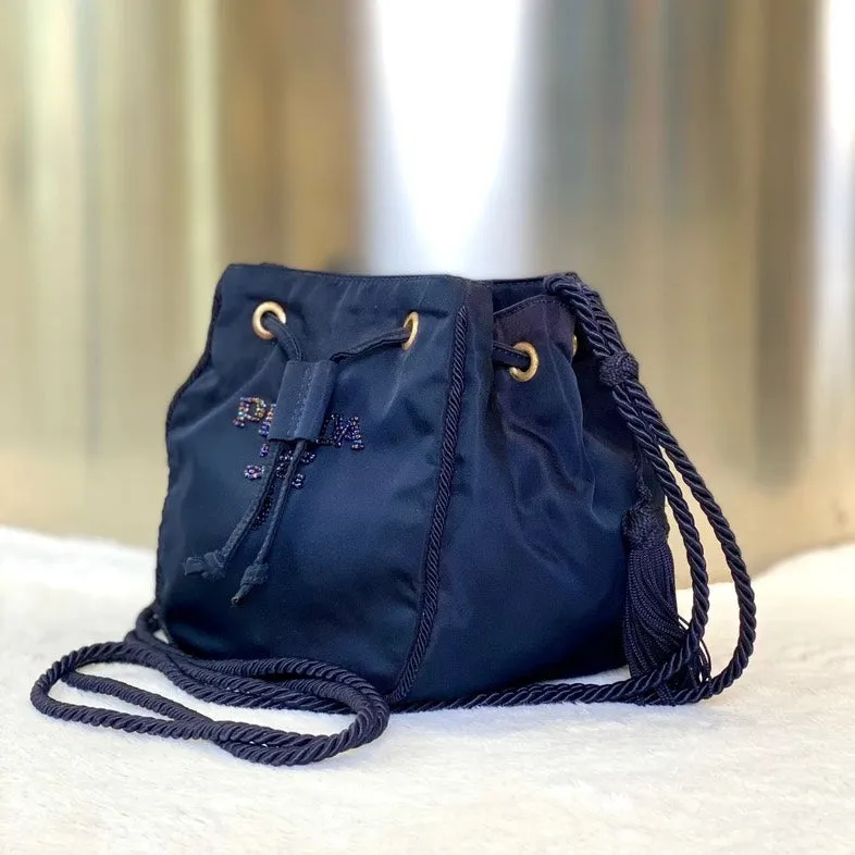 Prada Navy Nylon Preloved Crossbody Bag9888