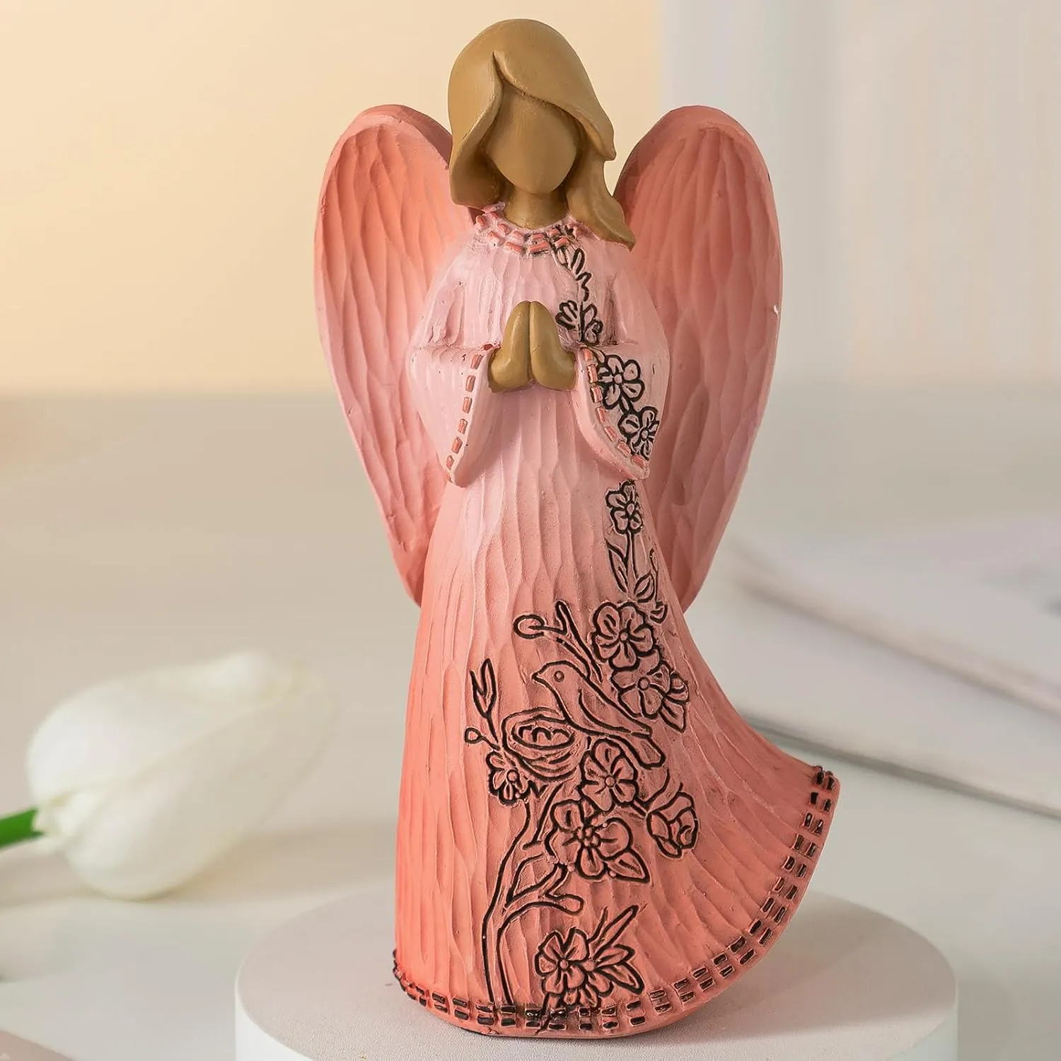 Prayer Angel Figurines, Resin Hand Painted Guardian Angel Figurines, Can Be Used for Collection, Home Decoration, Friendship Gifts for Women