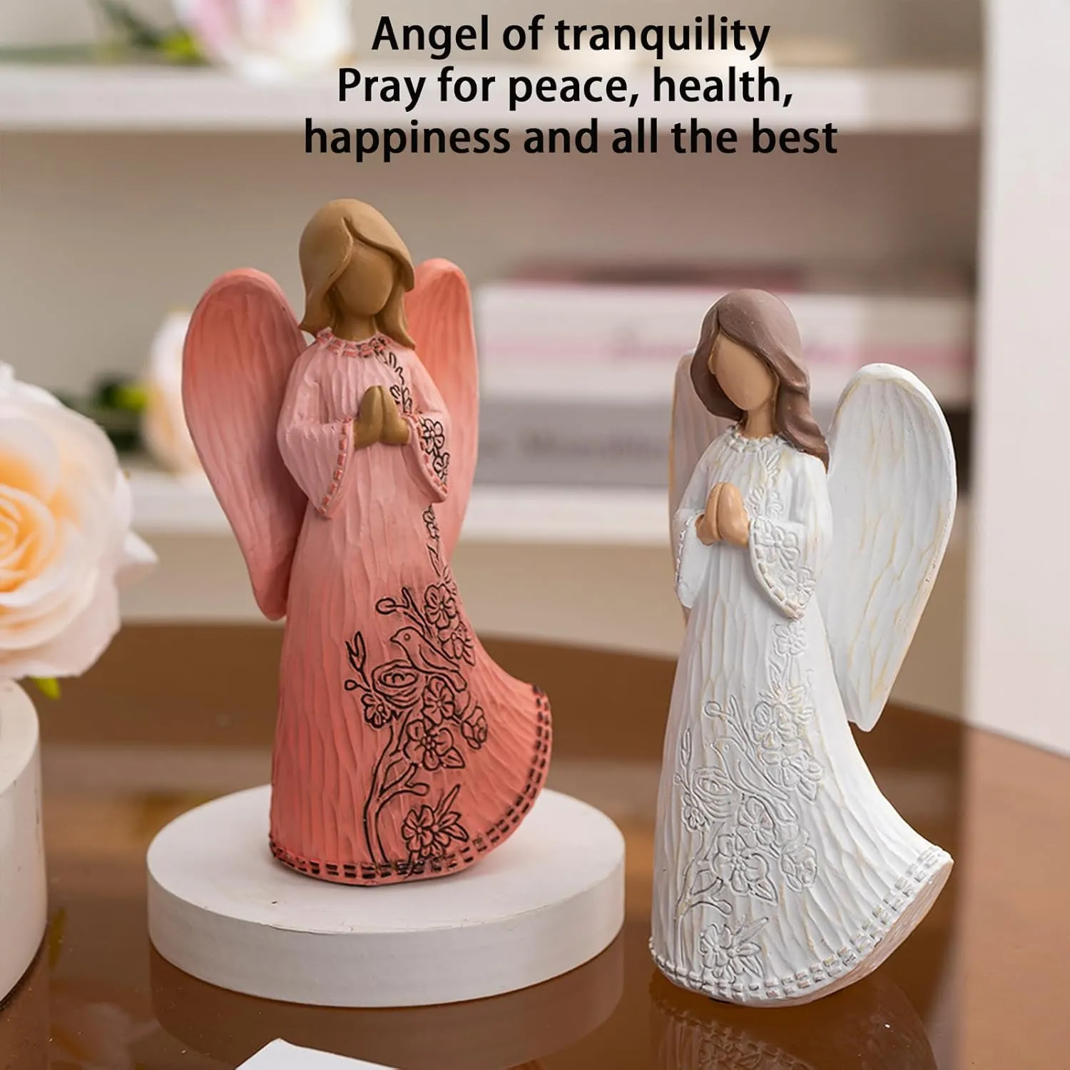 Prayer Angel Figurines, Resin Hand Painted Guardian Angel Figurines, Can Be Used for Collection, Home Decoration, Friendship Gifts for Women