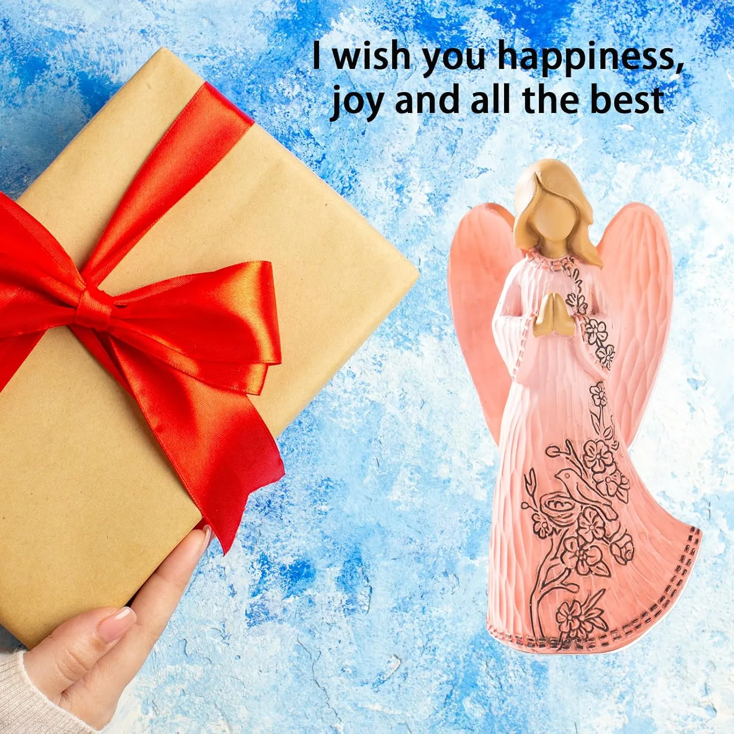 Prayer Angel Figurines, Resin Hand Painted Guardian Angel Figurines, Can Be Used for Collection, Home Decoration, Friendship Gifts for Women