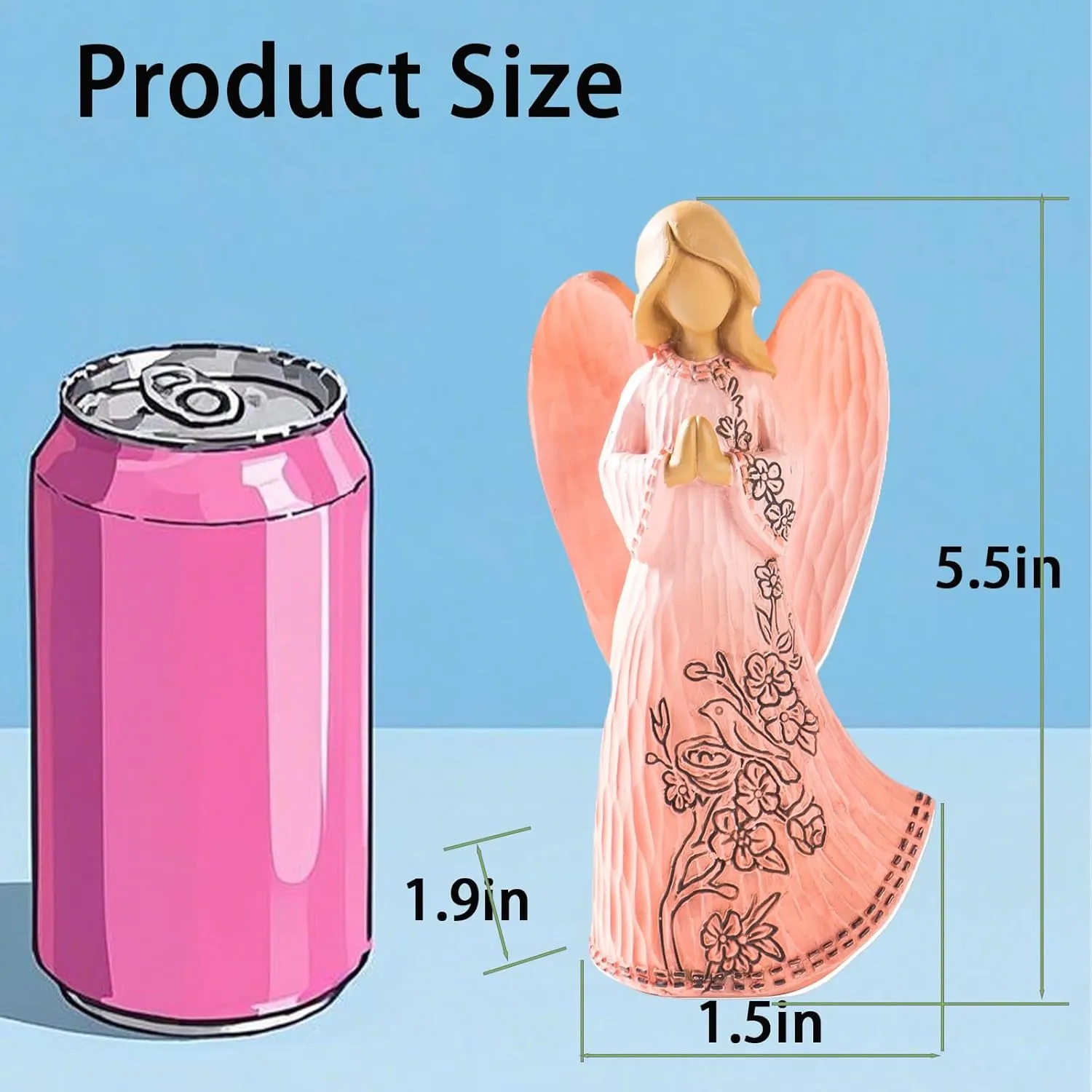 Prayer Angel Figurines, Resin Hand Painted Guardian Angel Figurines, Can Be Used for Collection, Home Decoration, Friendship Gifts for Women