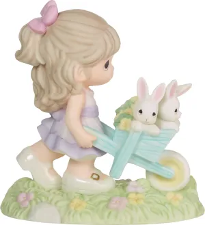 Precious Moment 222015 Wishing You Bunny Kisses and Springtime Wishes Porcelain Figurine