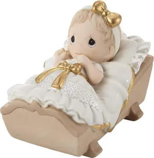 Precious Moments 212018 Cradled in His Love Girl Bisque Porcelain Figurine