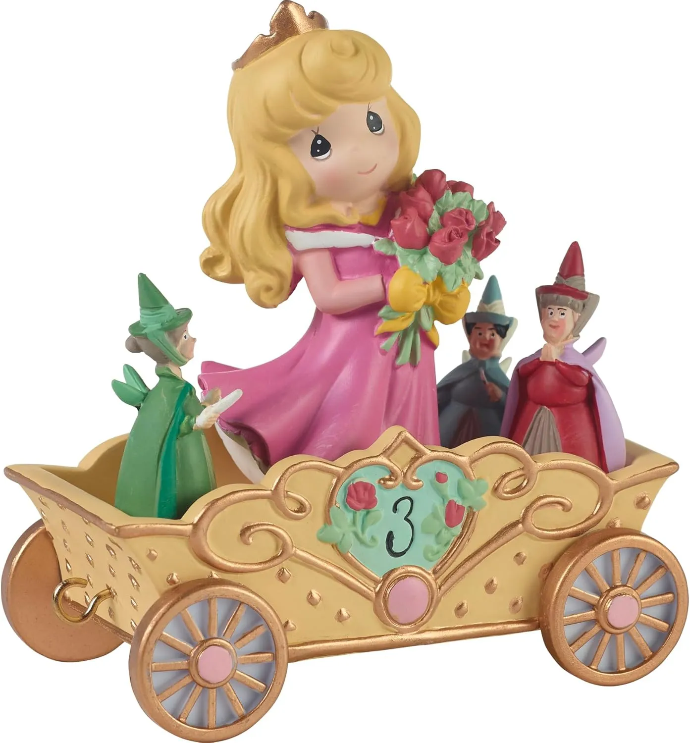 Precious Moments Disney Princess Aurora Birthday Figurine – Sleeping Beauty Collectible – Disney Birthday Parade Age 3 – 3rd Birthday Gift for Girls