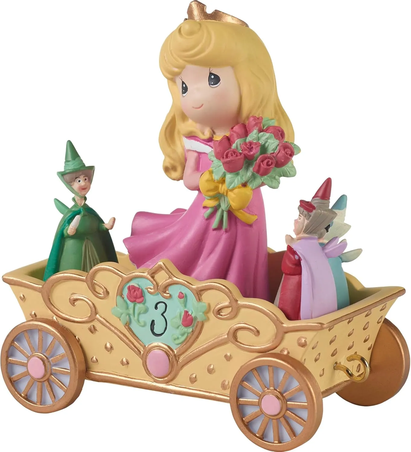 Precious Moments Disney Princess Aurora Birthday Figurine – Sleeping Beauty Collectible – Disney Birthday Parade Age 3 – 3rd Birthday Gift for Girls