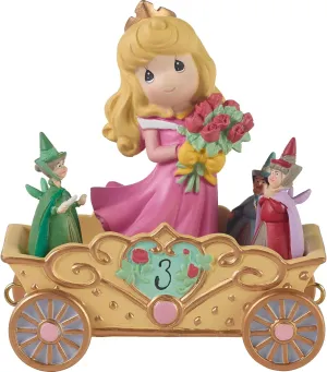 Precious Moments Disney Princess Aurora Birthday Figurine – Sleeping Beauty Collectible – Disney Birthday Parade Age 3 – 3rd Birthday Gift for Girls