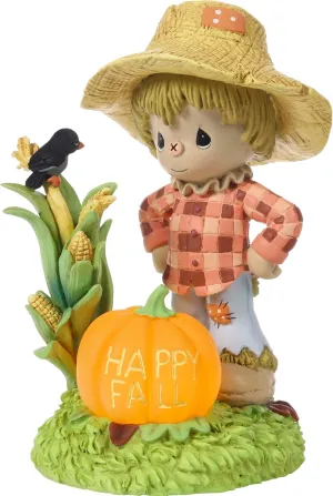 Precious Moments Fall Scarecrow Lightup Figurine |Happy Fall Lighted Resin Figurine | Autumn Home Décor & Gifts