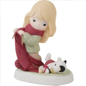 Precious Moments Take Time to Unwind Holiday Figurine | Bisque Porcelain Figurine | Winter Decor & Gifts | Cat Decorations