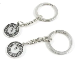 Price per 100 Pieces Key Tag Chain Ring Keyring Keychain D2LY4 Clock Pocket Watch