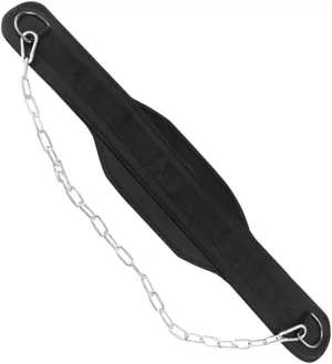 Professional Weight Bearing Belt for Fitness Training Durable Design with Chain for Weightlifting for Bodybuilding Squats Dips and Resistance Workouts Black